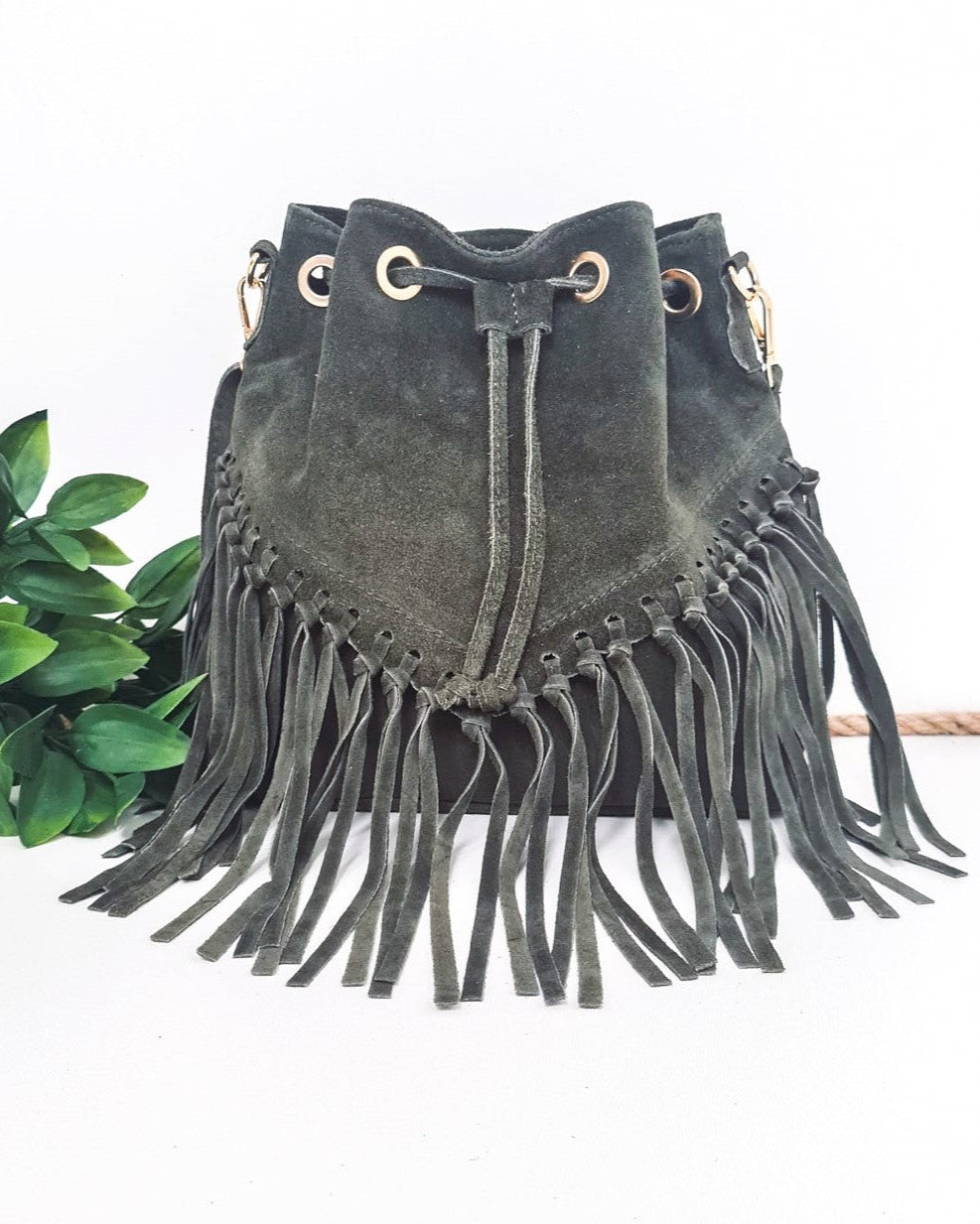 Sac Arizona kaki en cuir