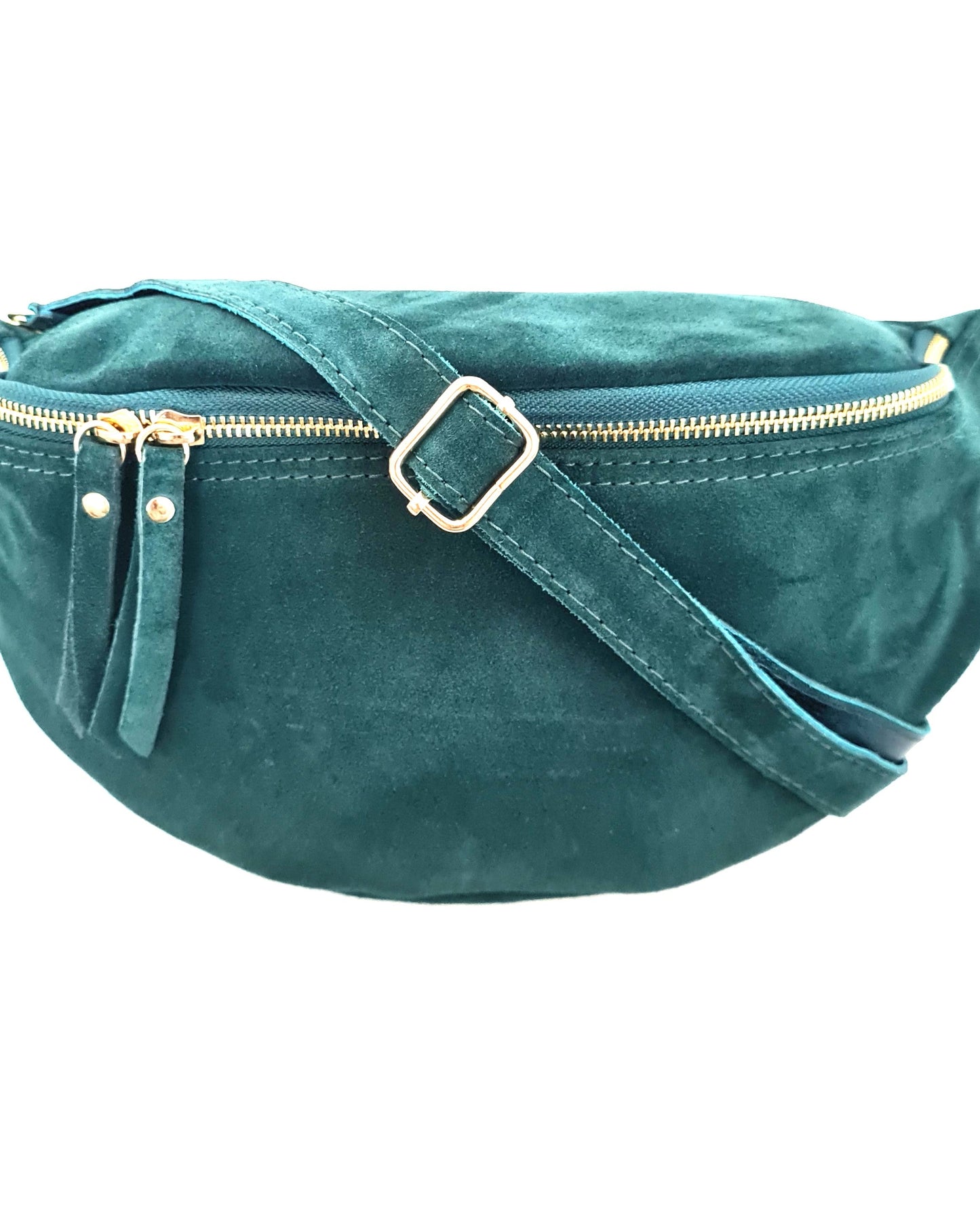 Sac banane Nina XXL en cuir vert canard