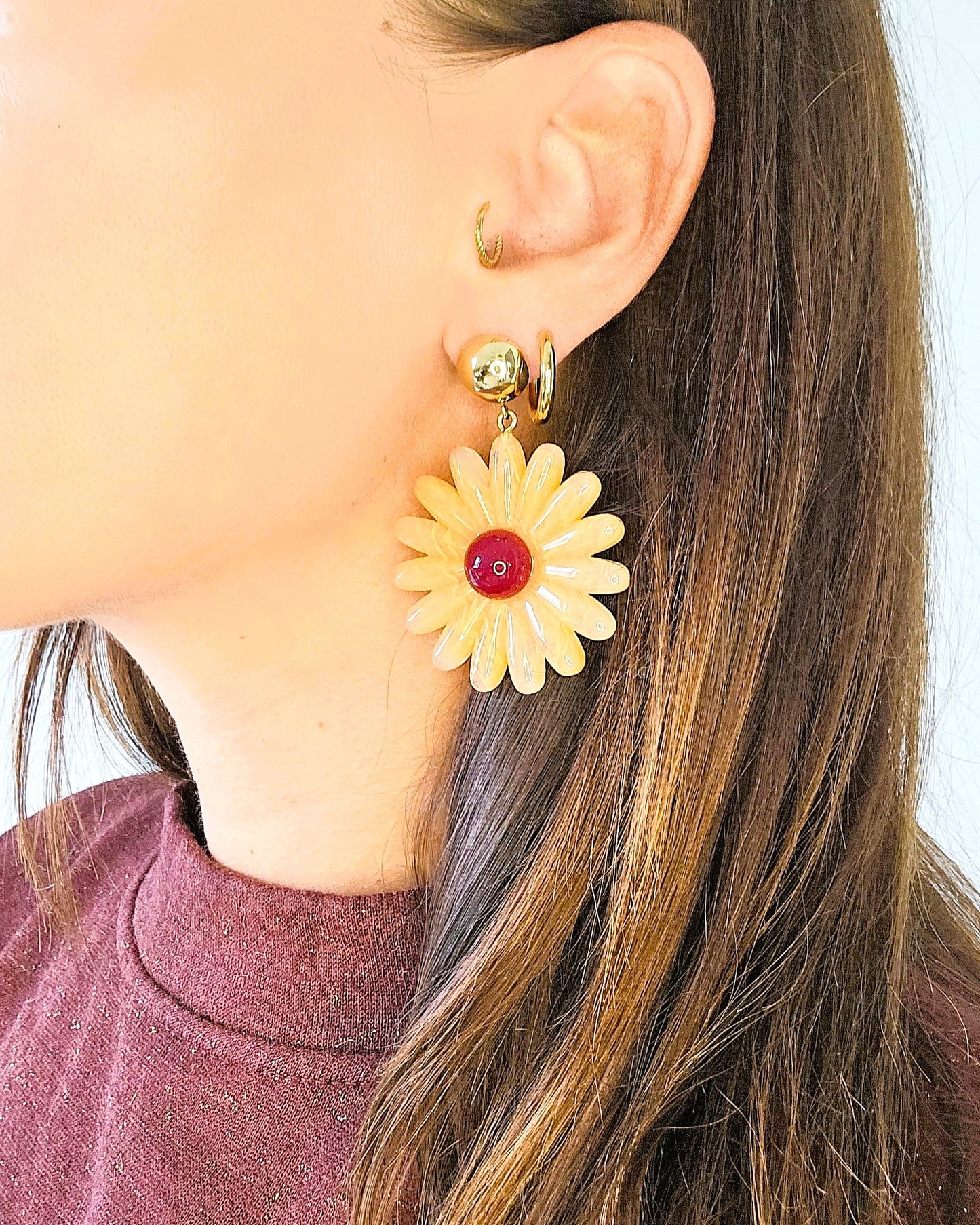 Boucles d'oreilles Blossom orange