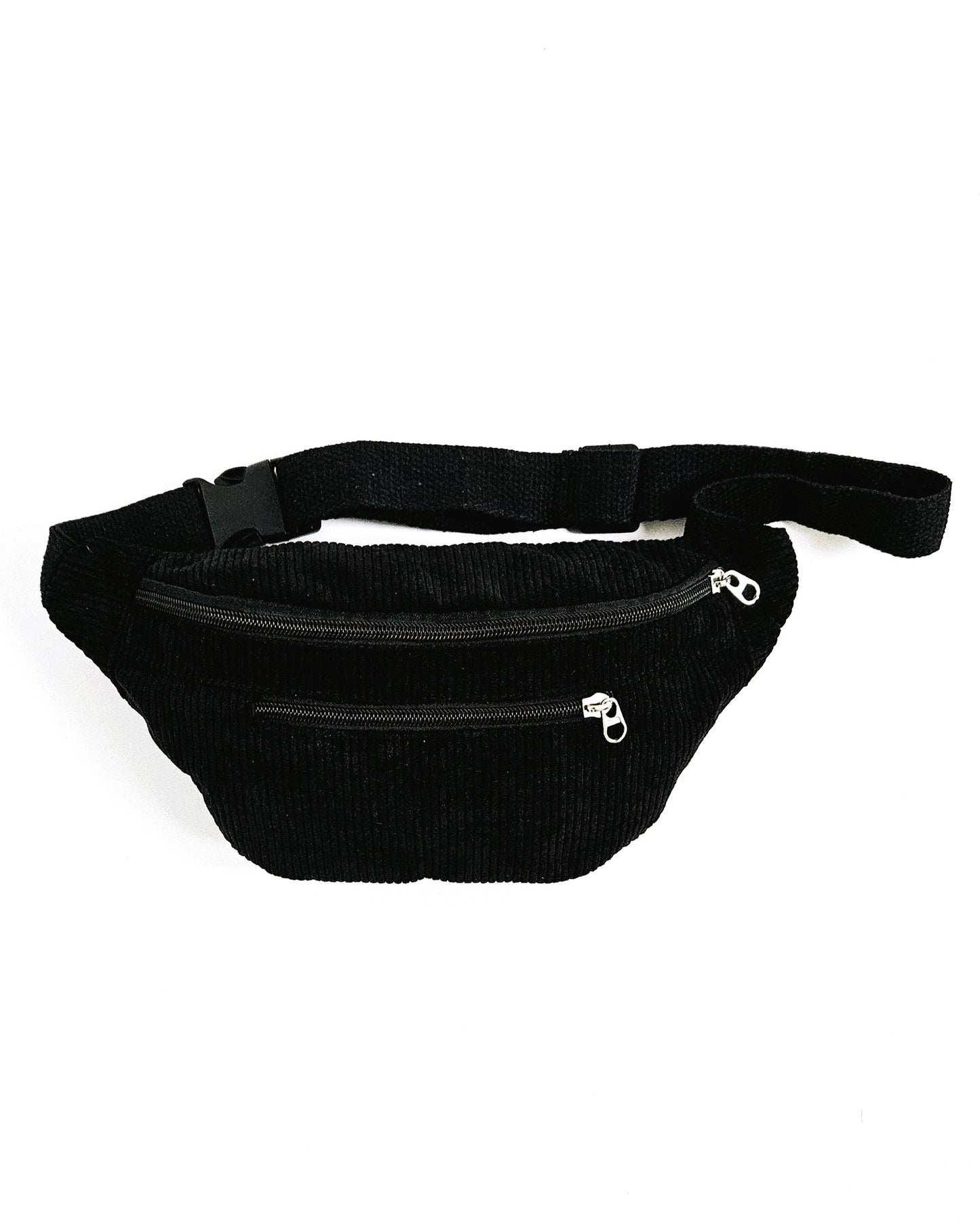 Sac banane Eva en velours côtelé noir