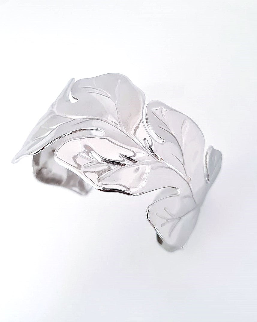 Manchette Leaf argent