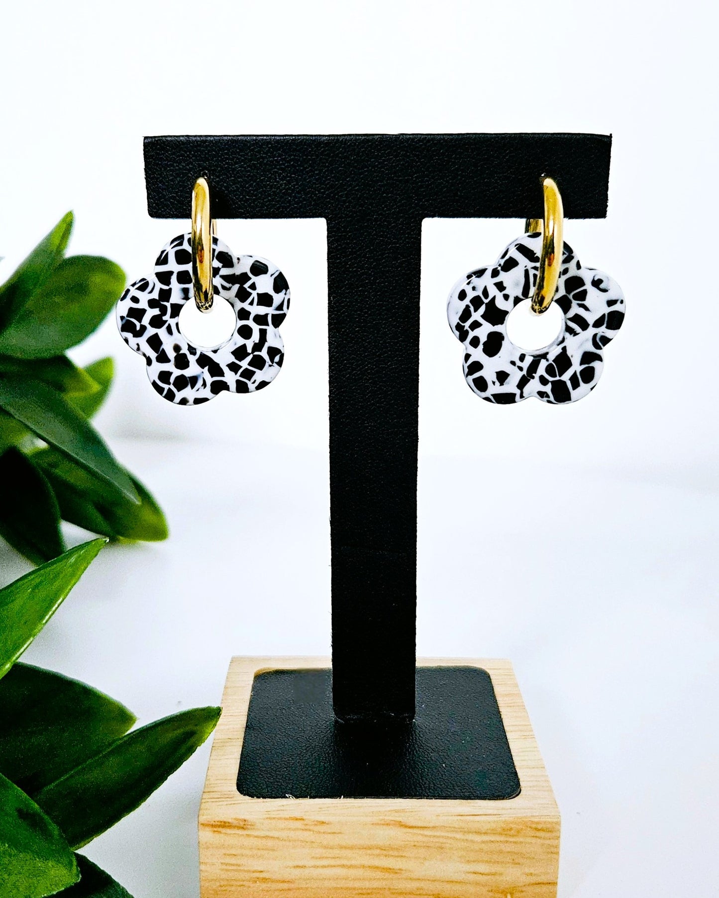 Boucles d'oreilles Lola noir et blanc