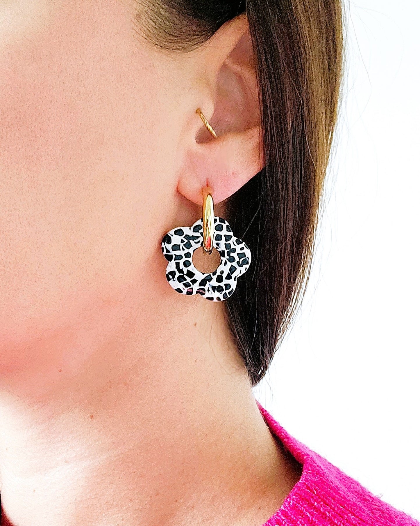 Boucles d'oreilles Lola noir et blanc