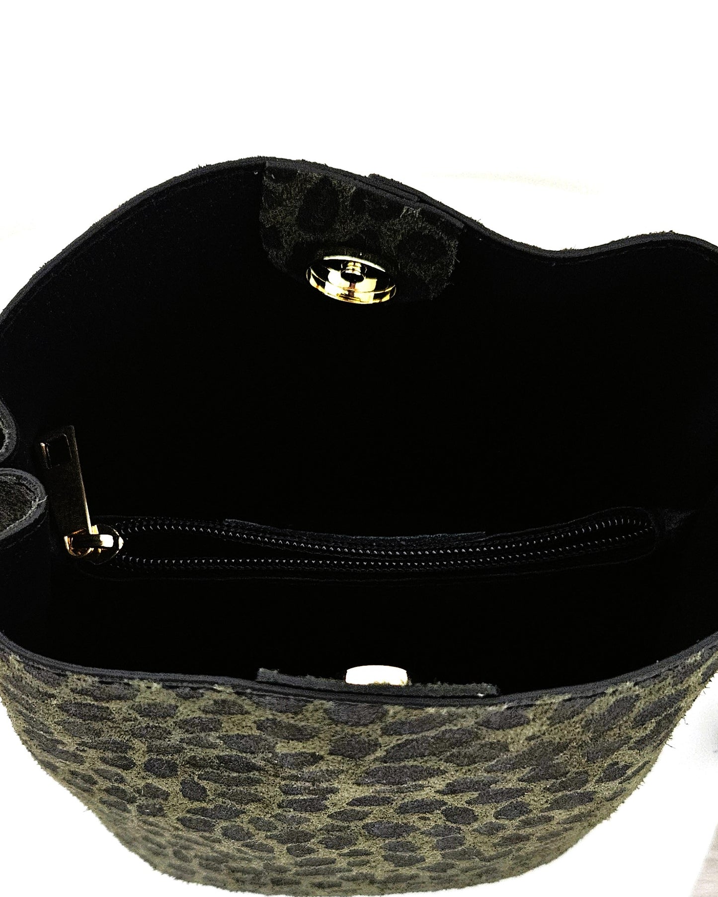 Sac seau léopard kaki