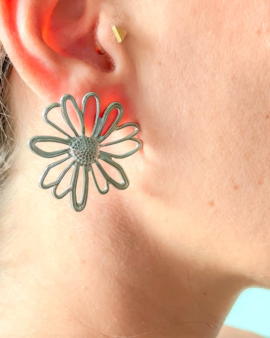 Boucles d'oreilles Marguerite argent
