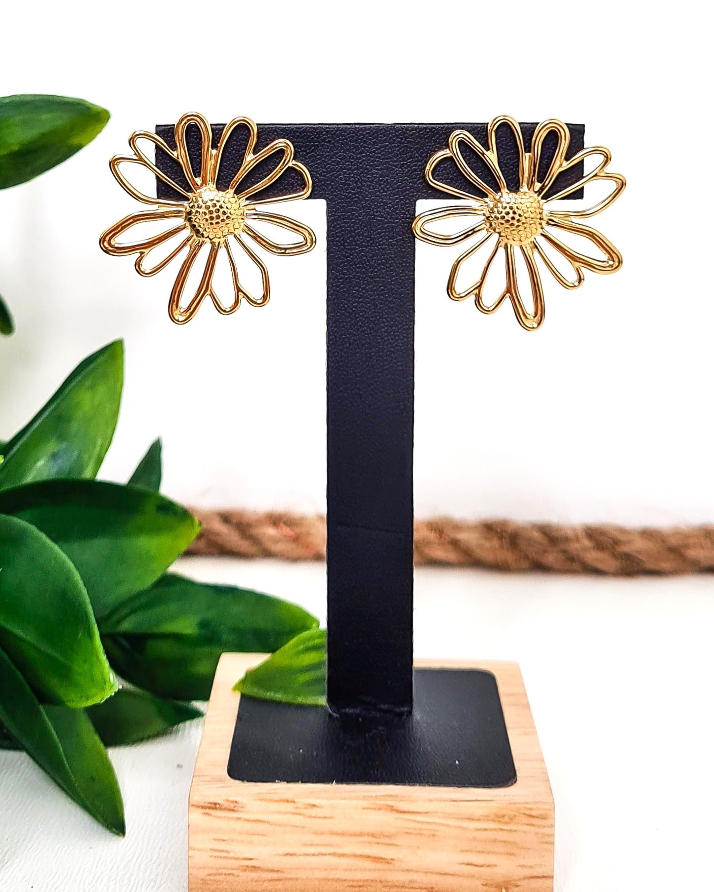 Boucles d'oreilles Marguerite or