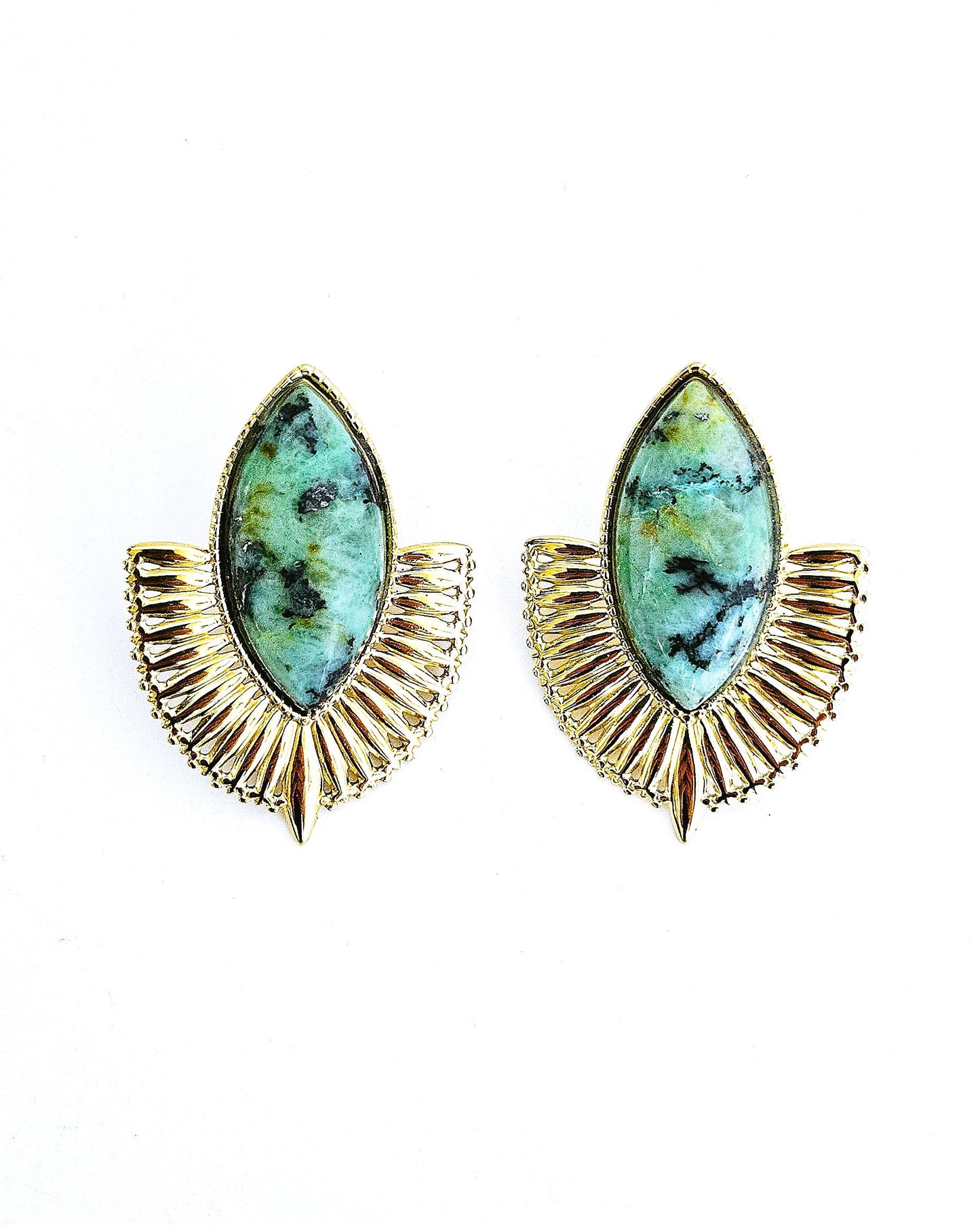Boucles d'oreilles Nefertiti vert