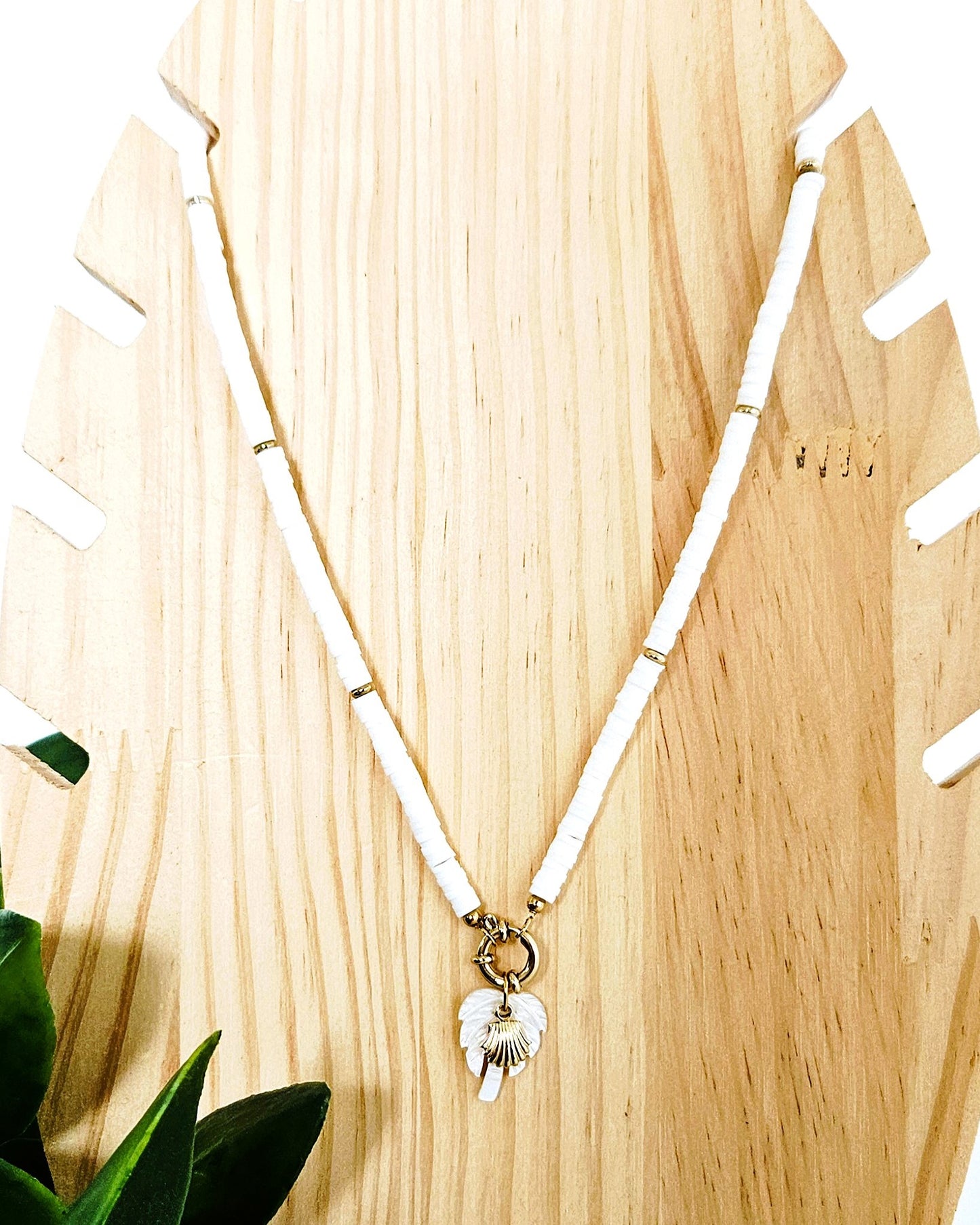 Collier Palmier blanc