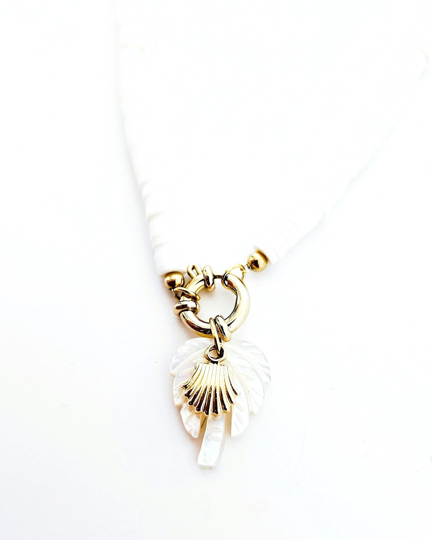 Collier Palmier blanc