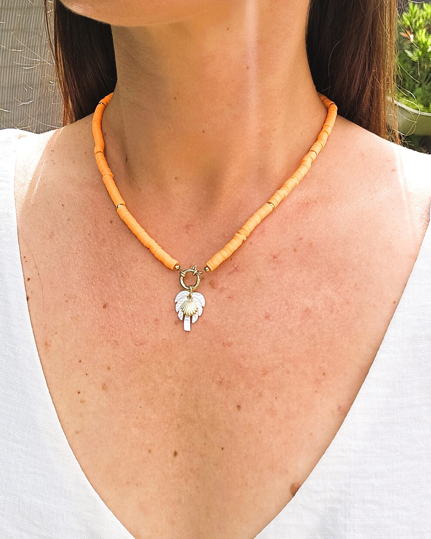 Collier Palmier orange