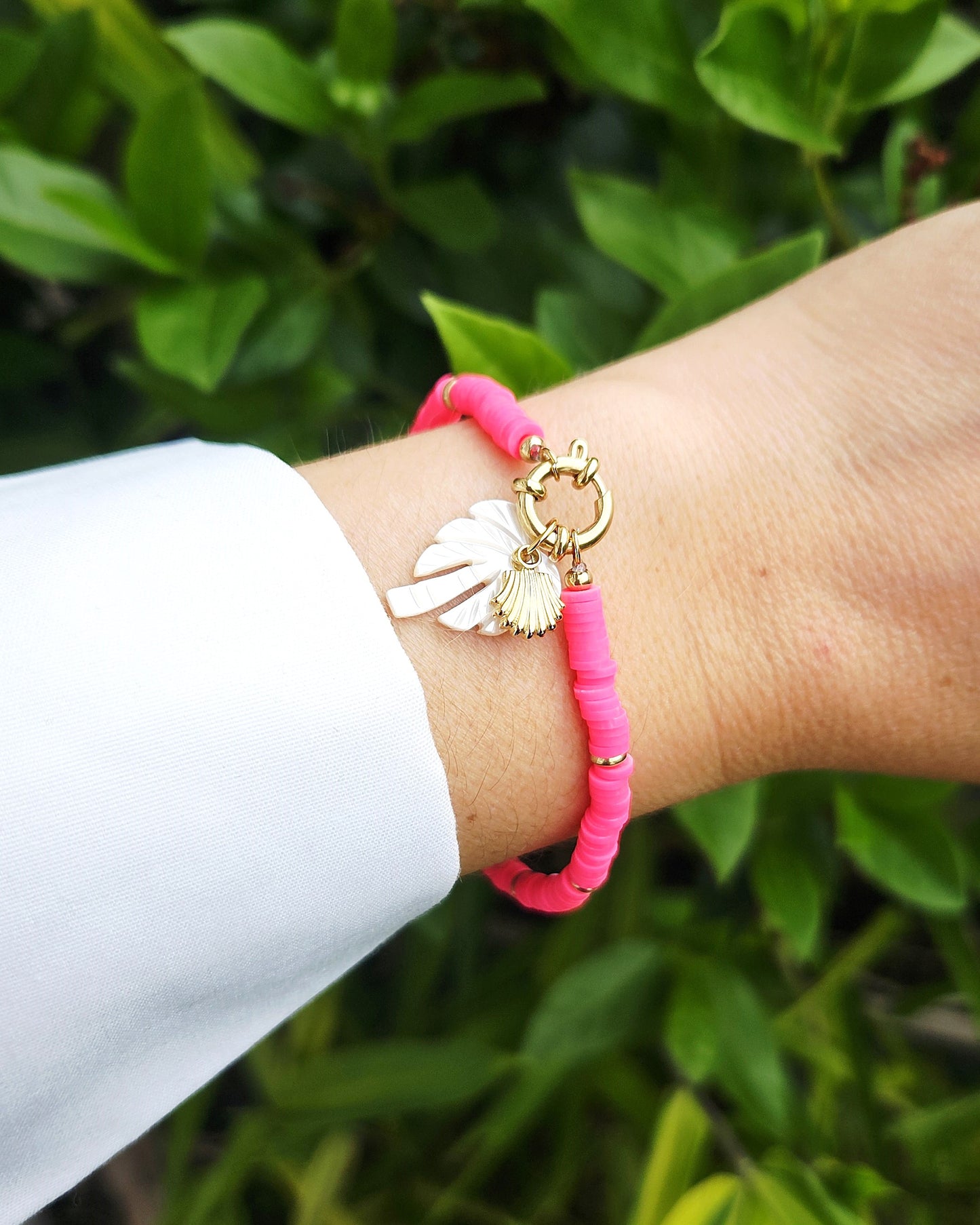 Bracelet Palmier rose