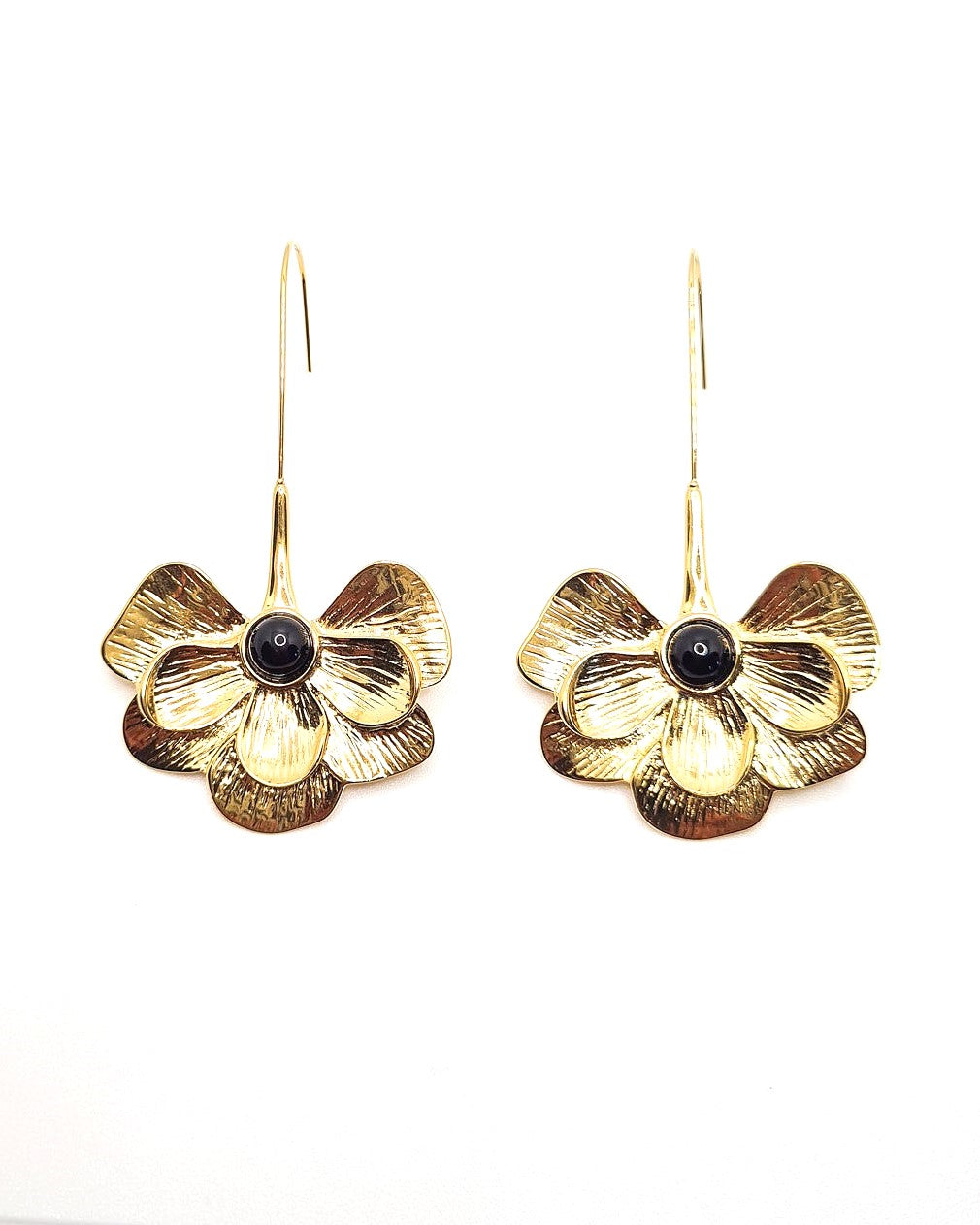 Boucles d'oreilles Pensée noir