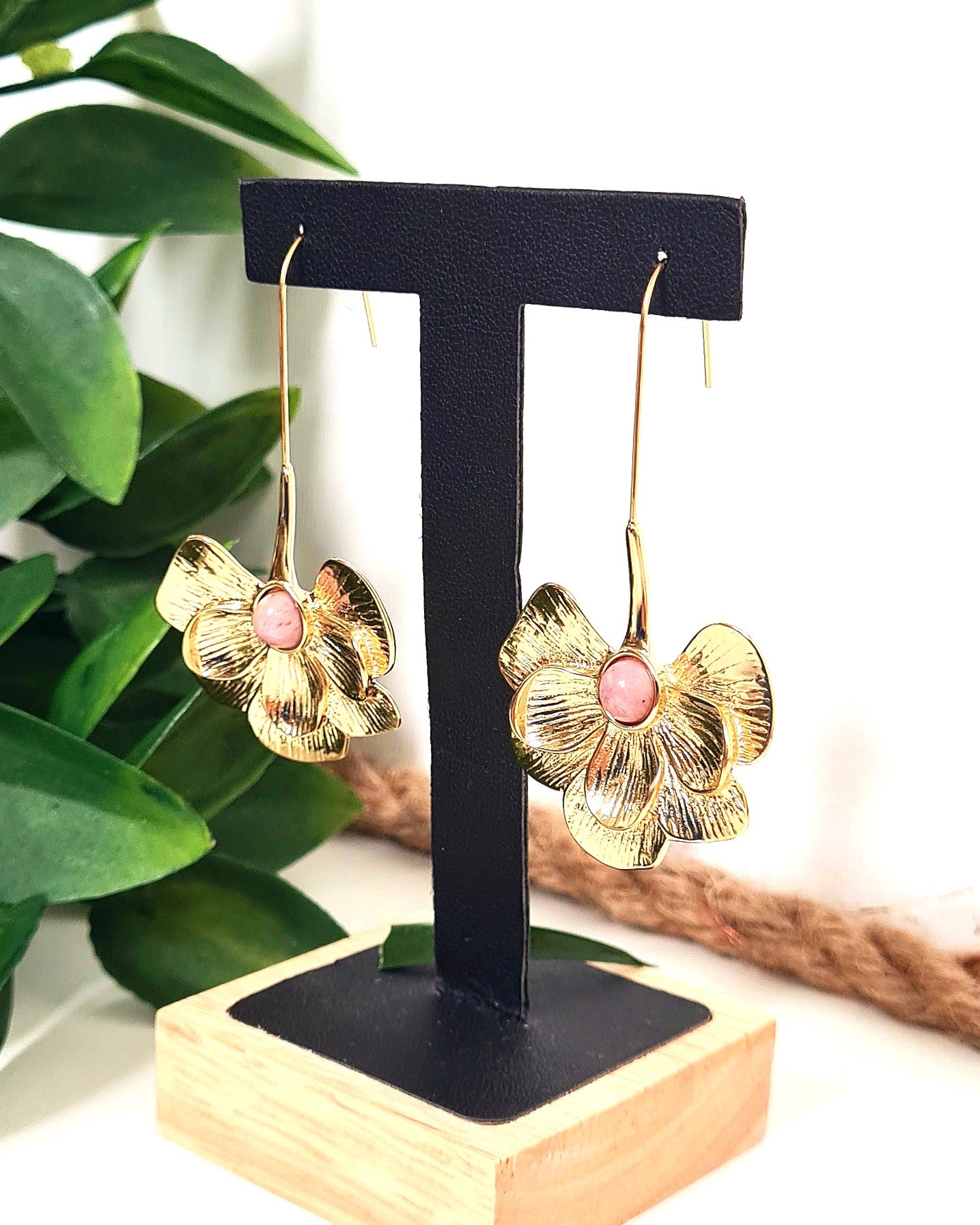 Boucles d'oreilles Pensée rose