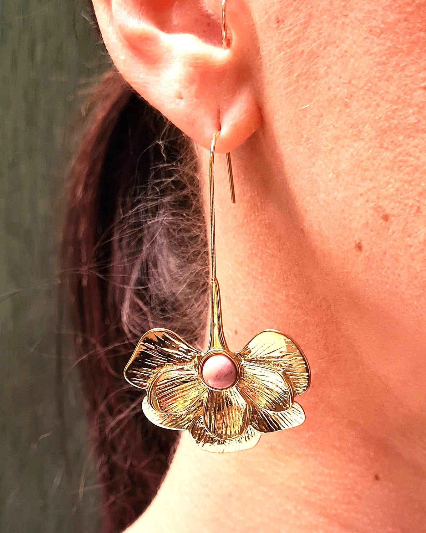Boucles d'oreilles Pensée rose