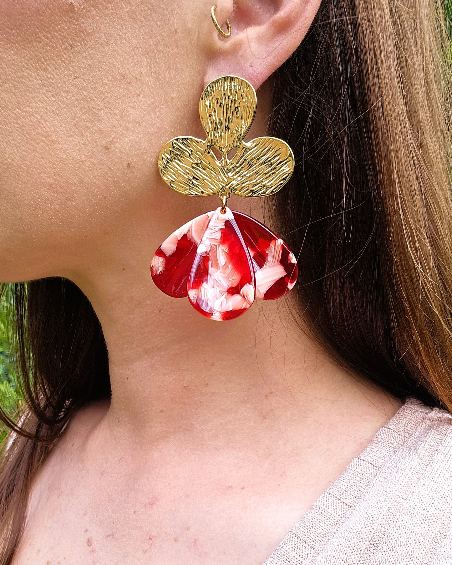 Boucles d'oreilles Pivoine