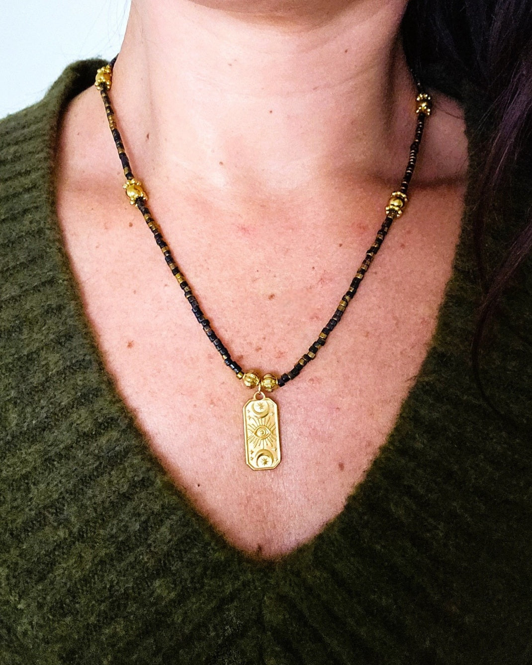 Collier Night tarot - création Bahia