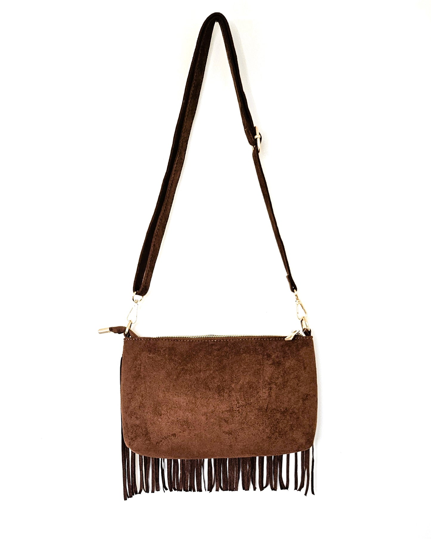 Sac Astra franges marron chocolat