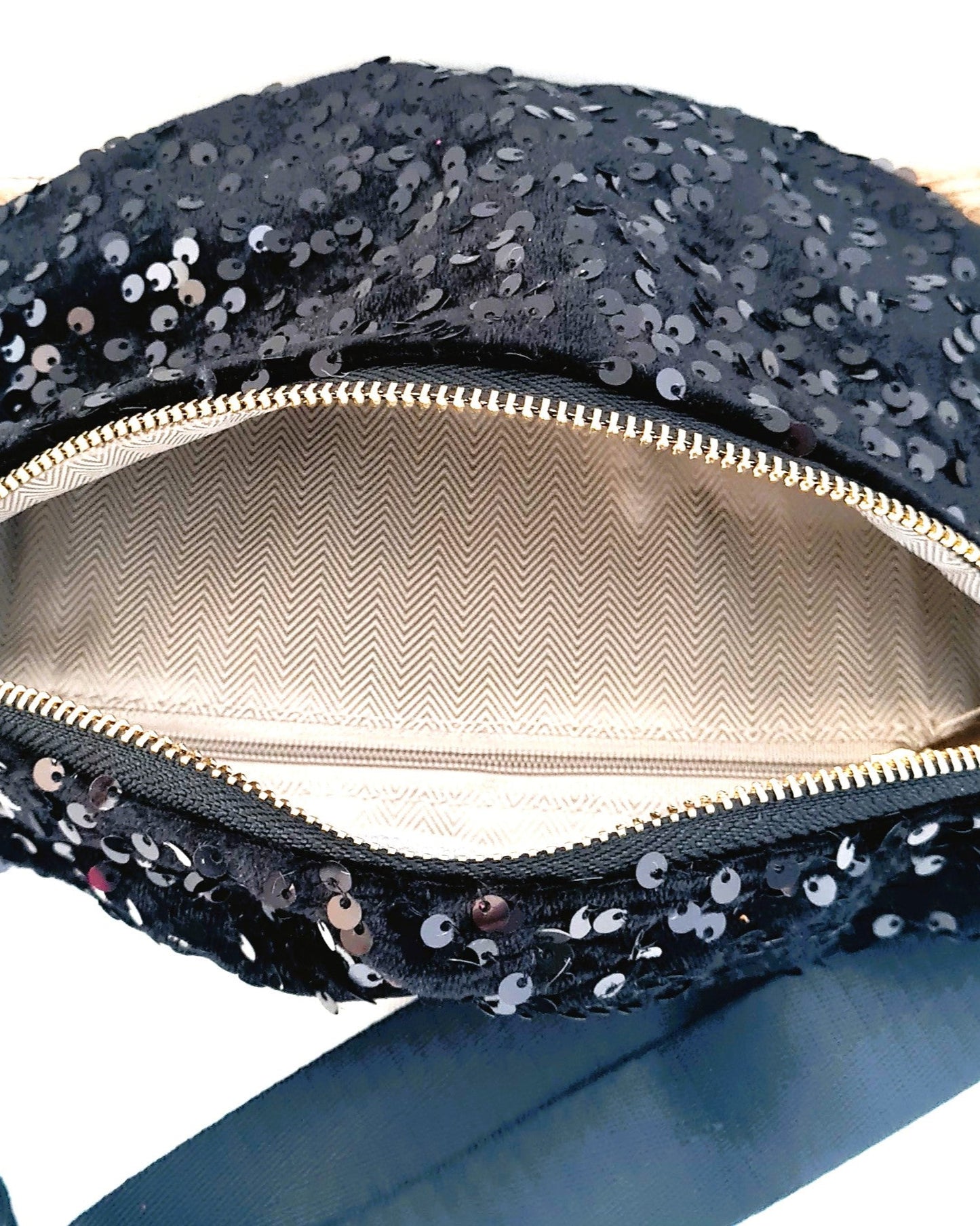 Sac banane sequins noir
