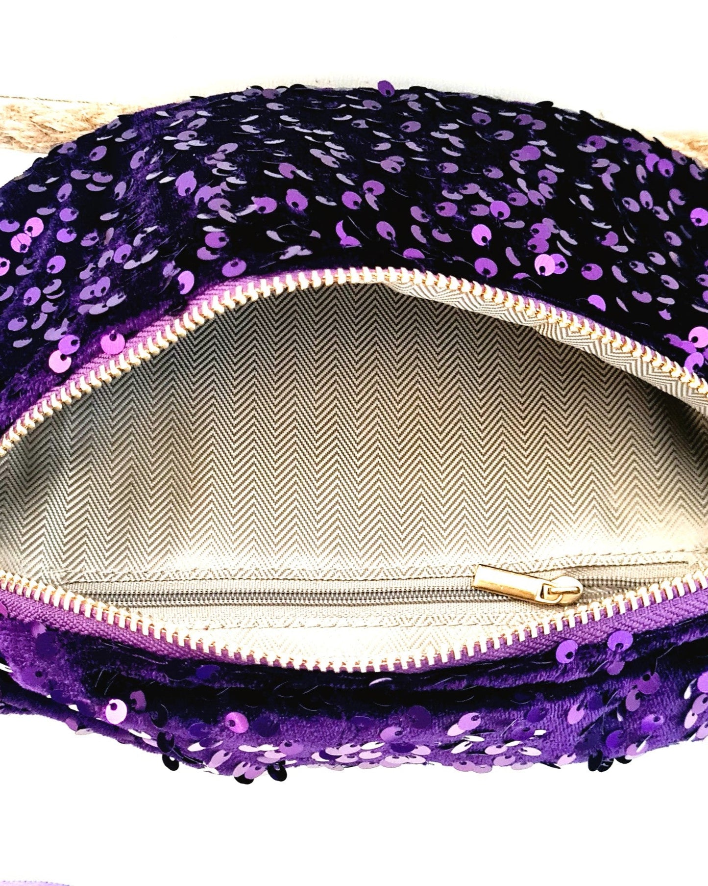 Sac banane sequins violet
