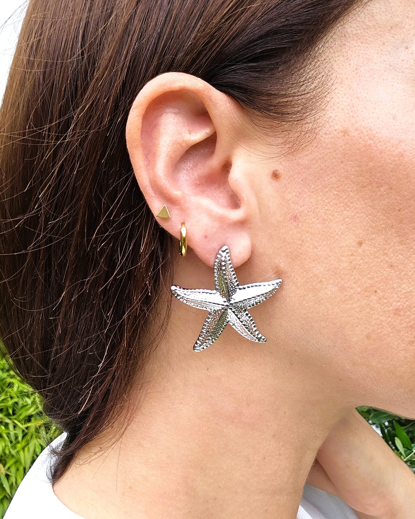 Boucles d'oreilles Starfish argent