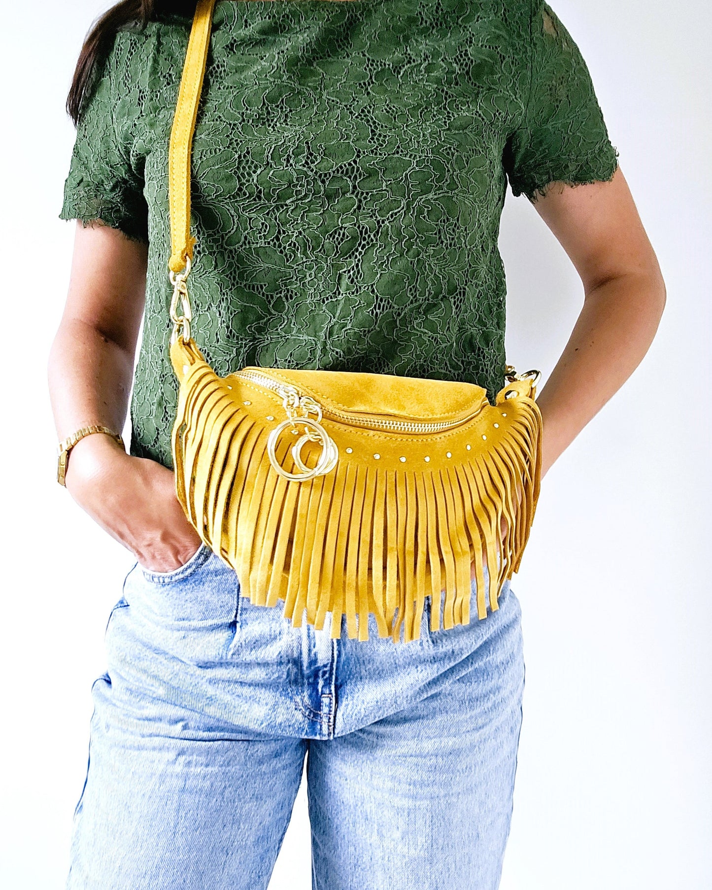 Sac banane Texas jaune moutarde