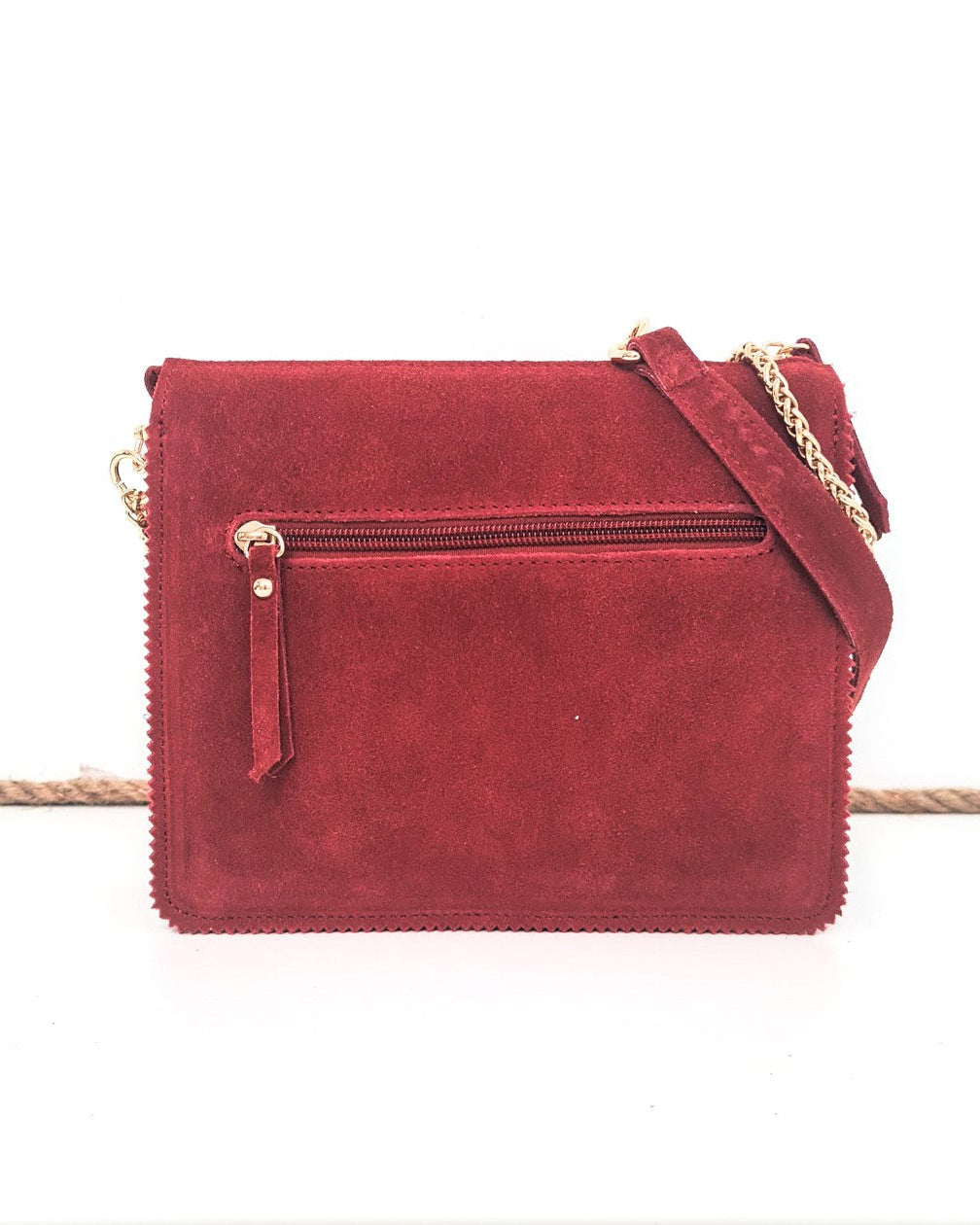 Sac Zoé bordeaux en cuir