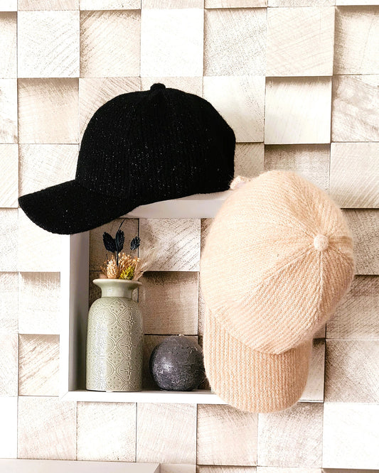 Casquette côtelée effet laine