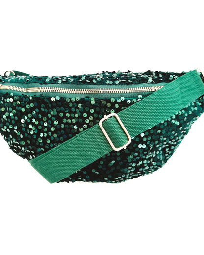 Sac banane sequins vert
