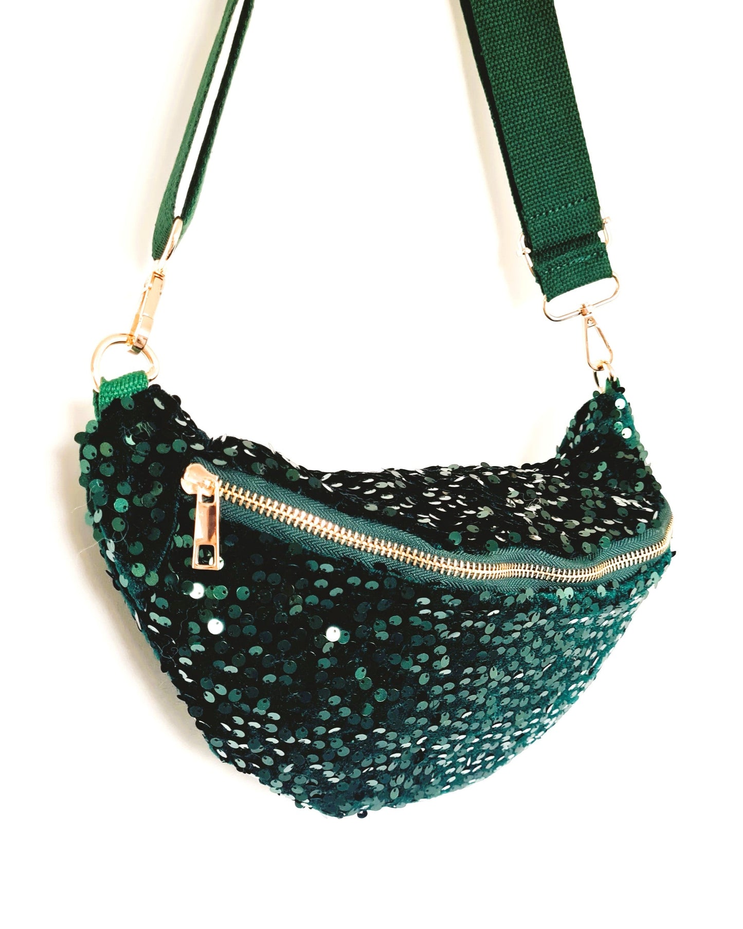 Sac banane sequins vert