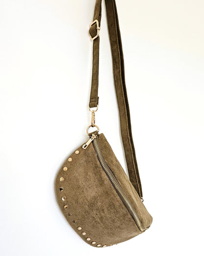 Sac banane Stella clouté kaki