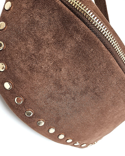 Sac banane Stella cloutée chocolat