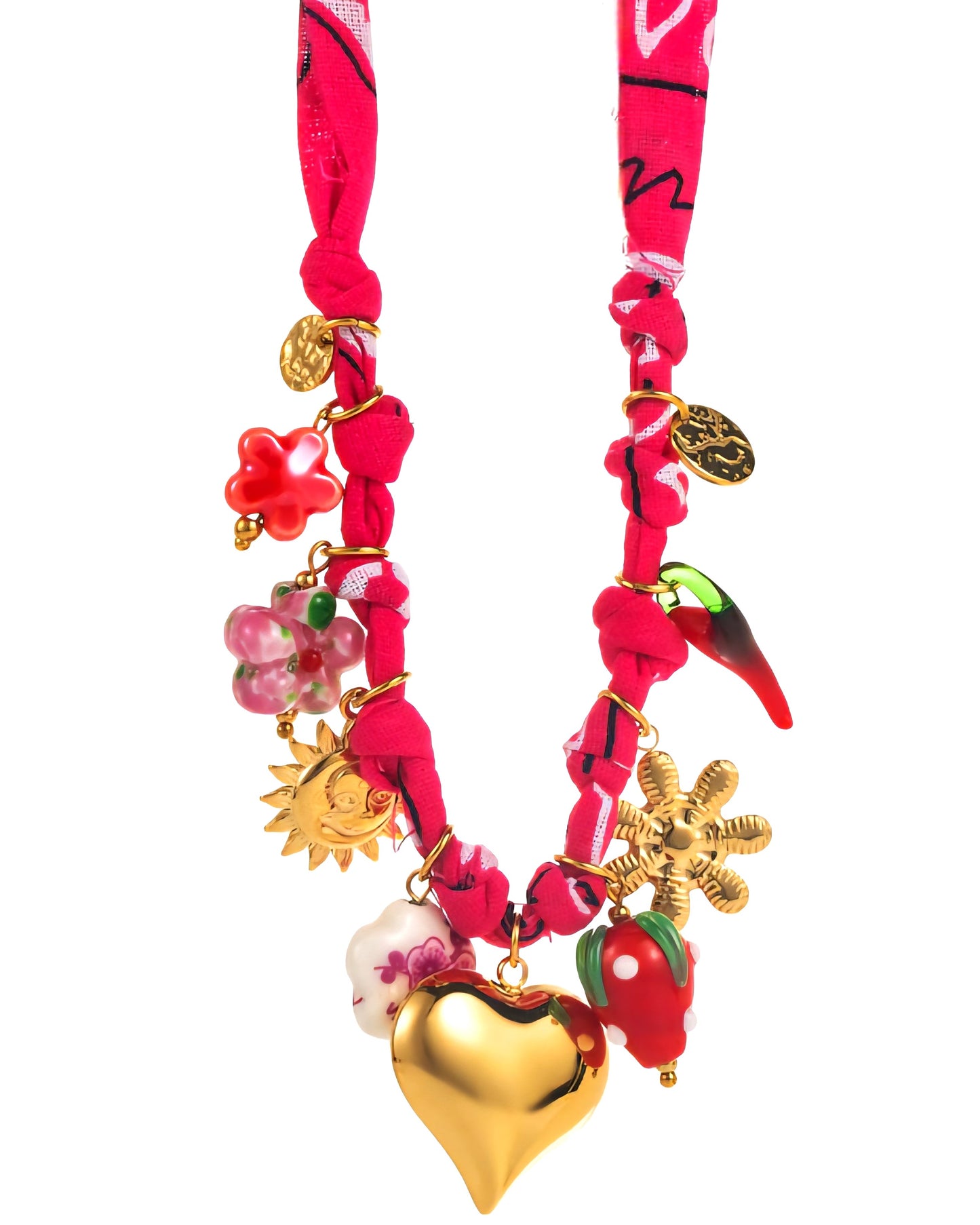 Collier Bandana rose