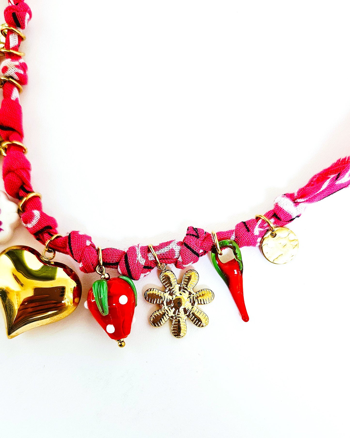 Collier Bandana rose