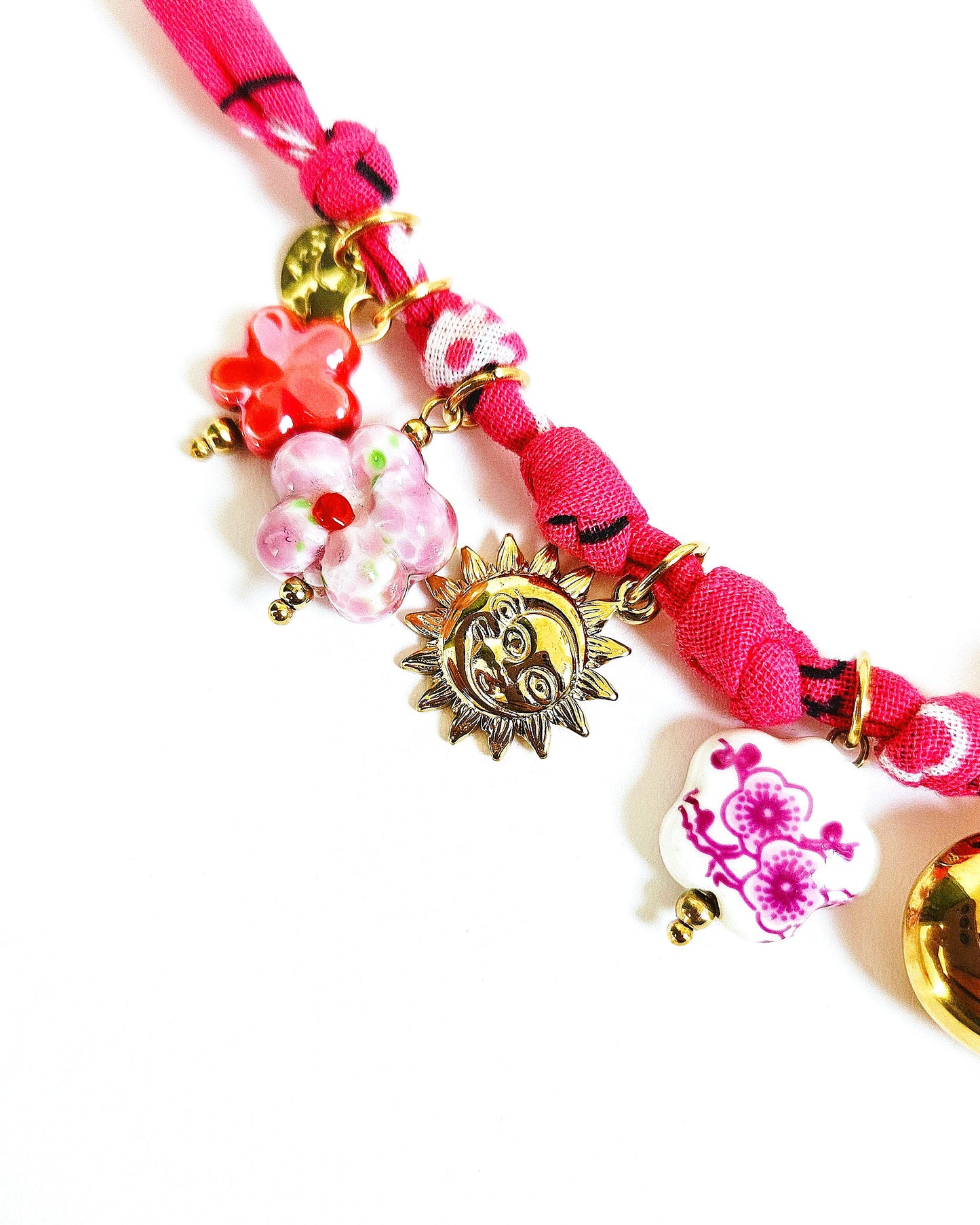 Collier Bandana rose