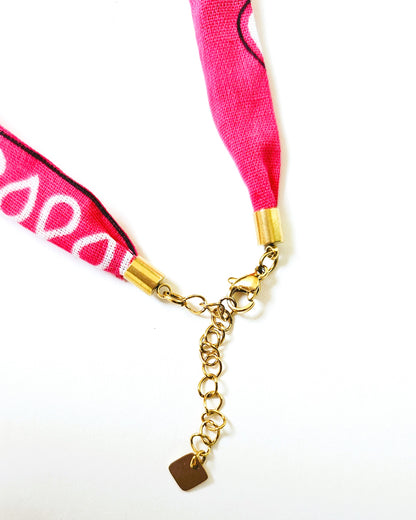 Collier Bandana rose