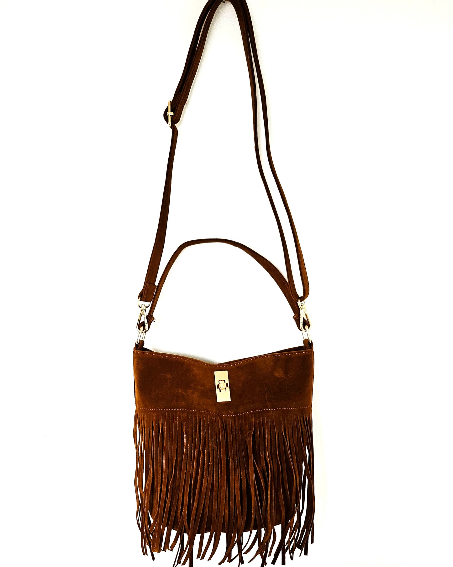 Sac Bohème à franges camel