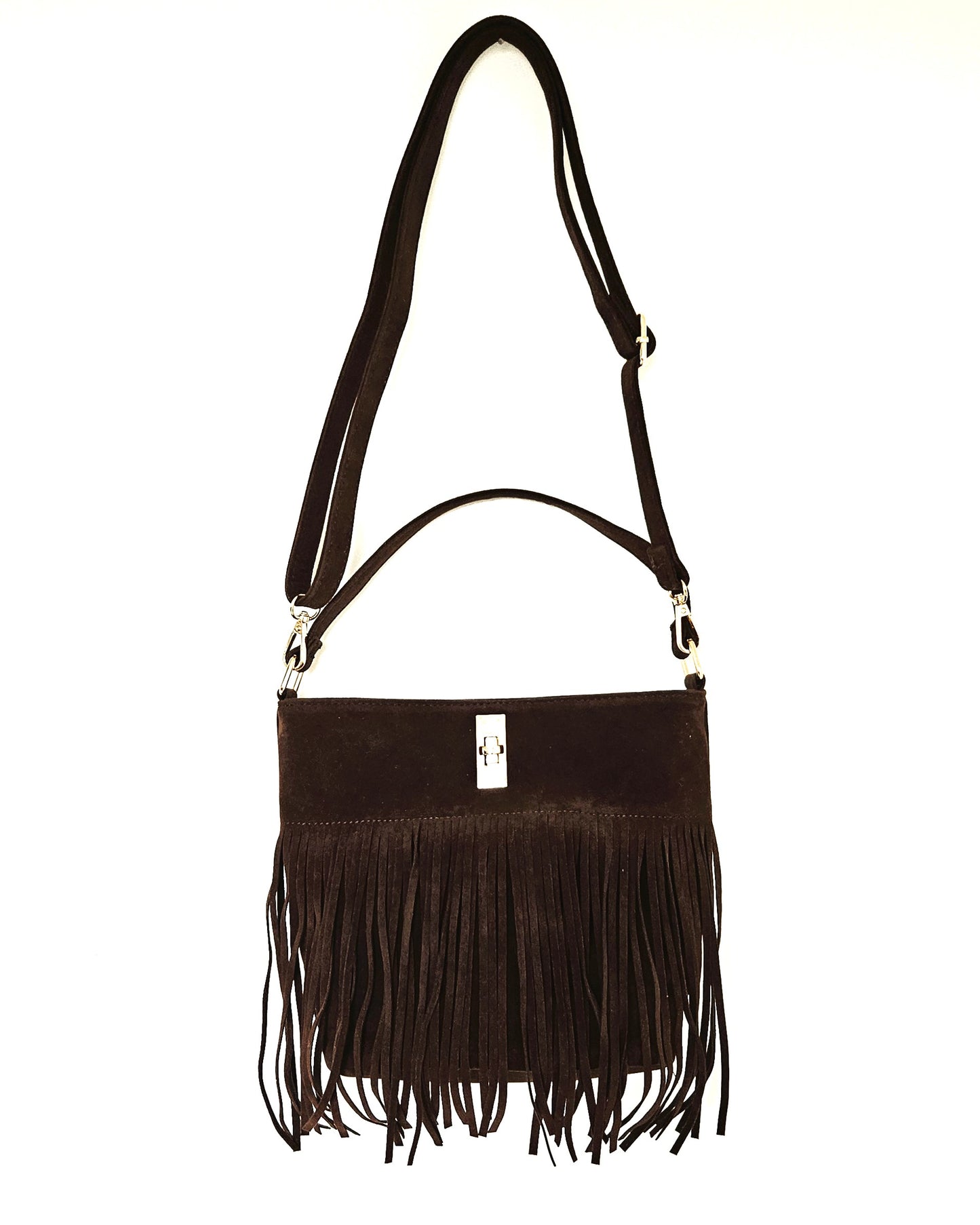 Sac Bohème à franges chocolat