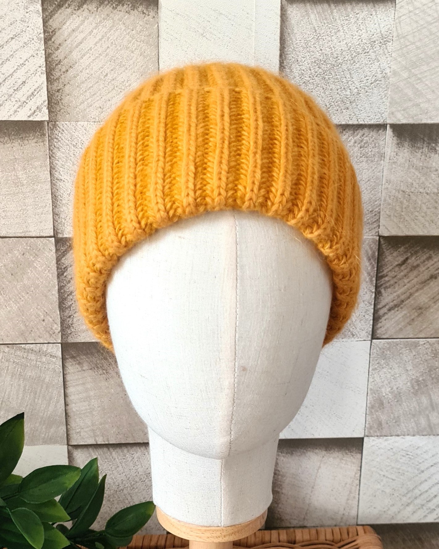 Bonnet Angora jaune