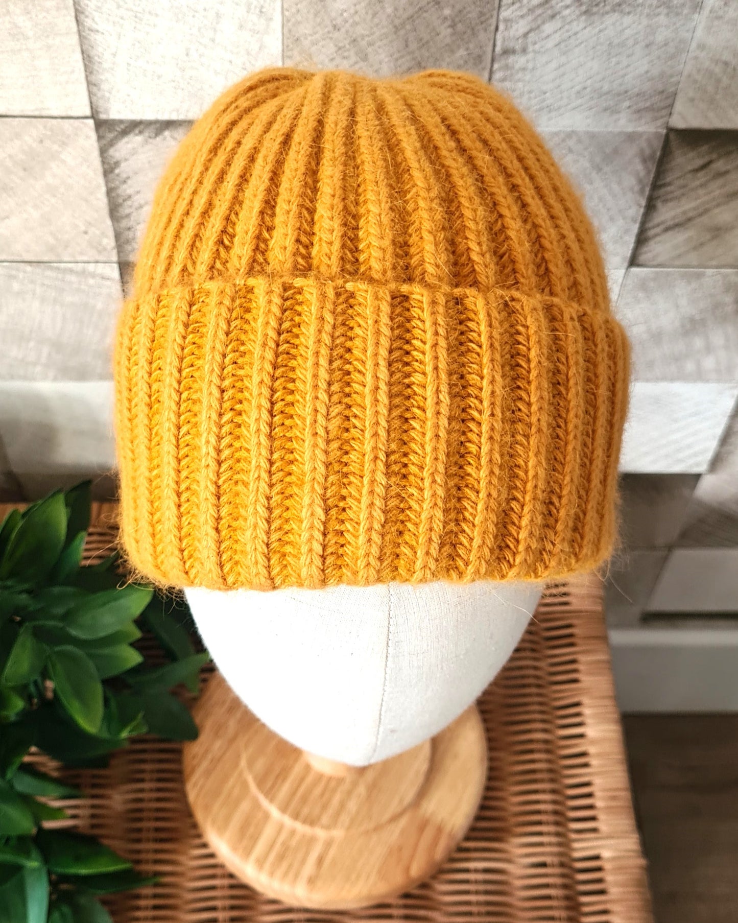 Bonnet Angora jaune