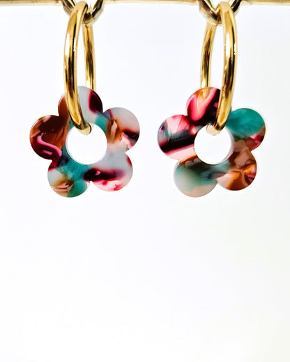 Boucles d'oreilles bloom - petites fleurs et créoles