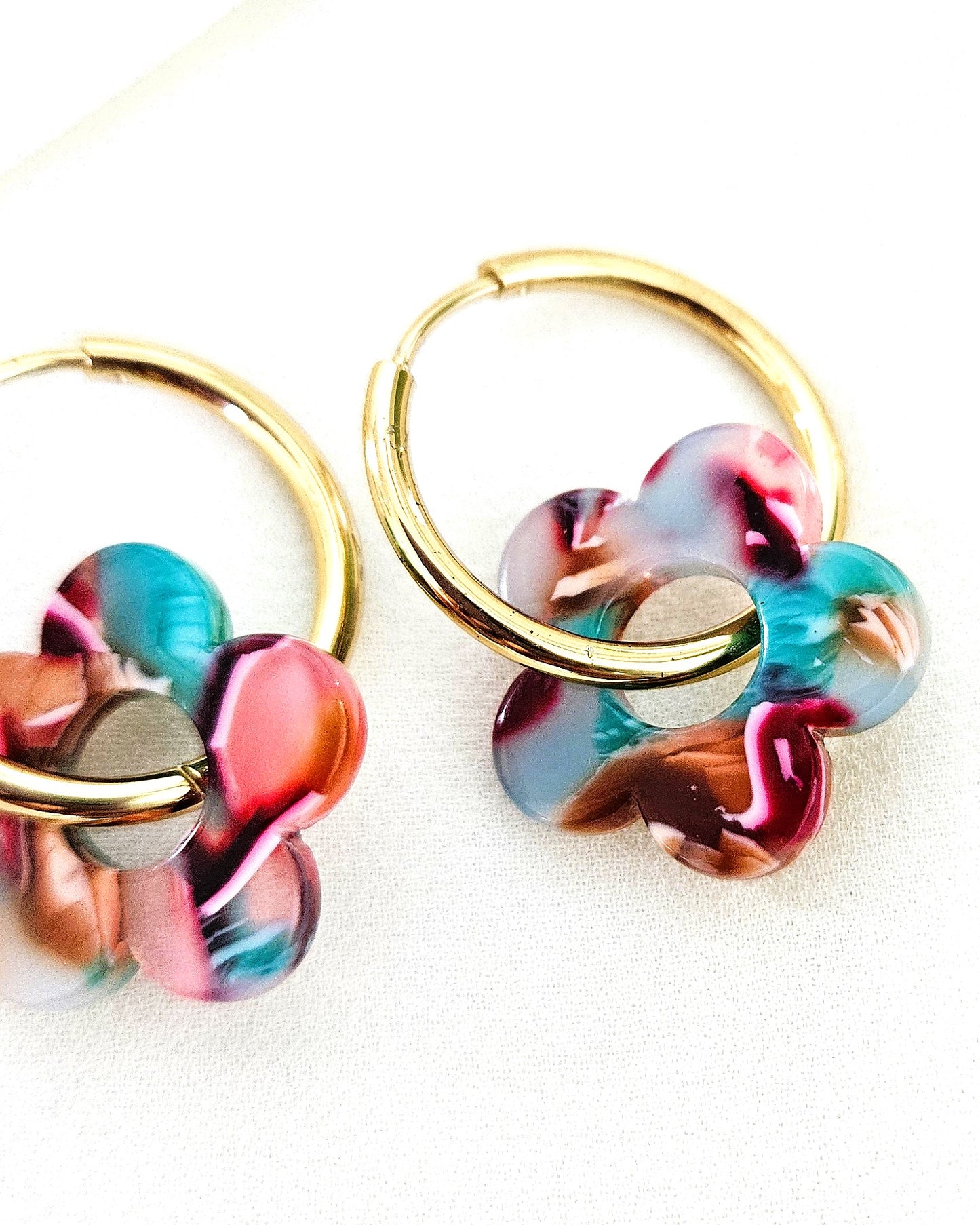 Boucles d'oreilles bloom - petites fleurs et créoles