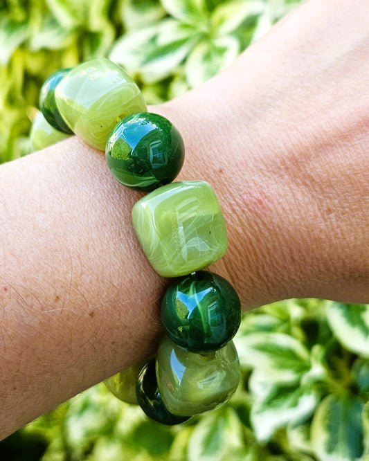 Bracelet Oasis en perles vertes - création Bahia