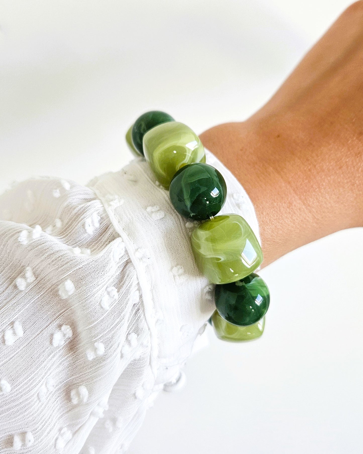 Bracelet Oasis en perles vertes - création Bahia