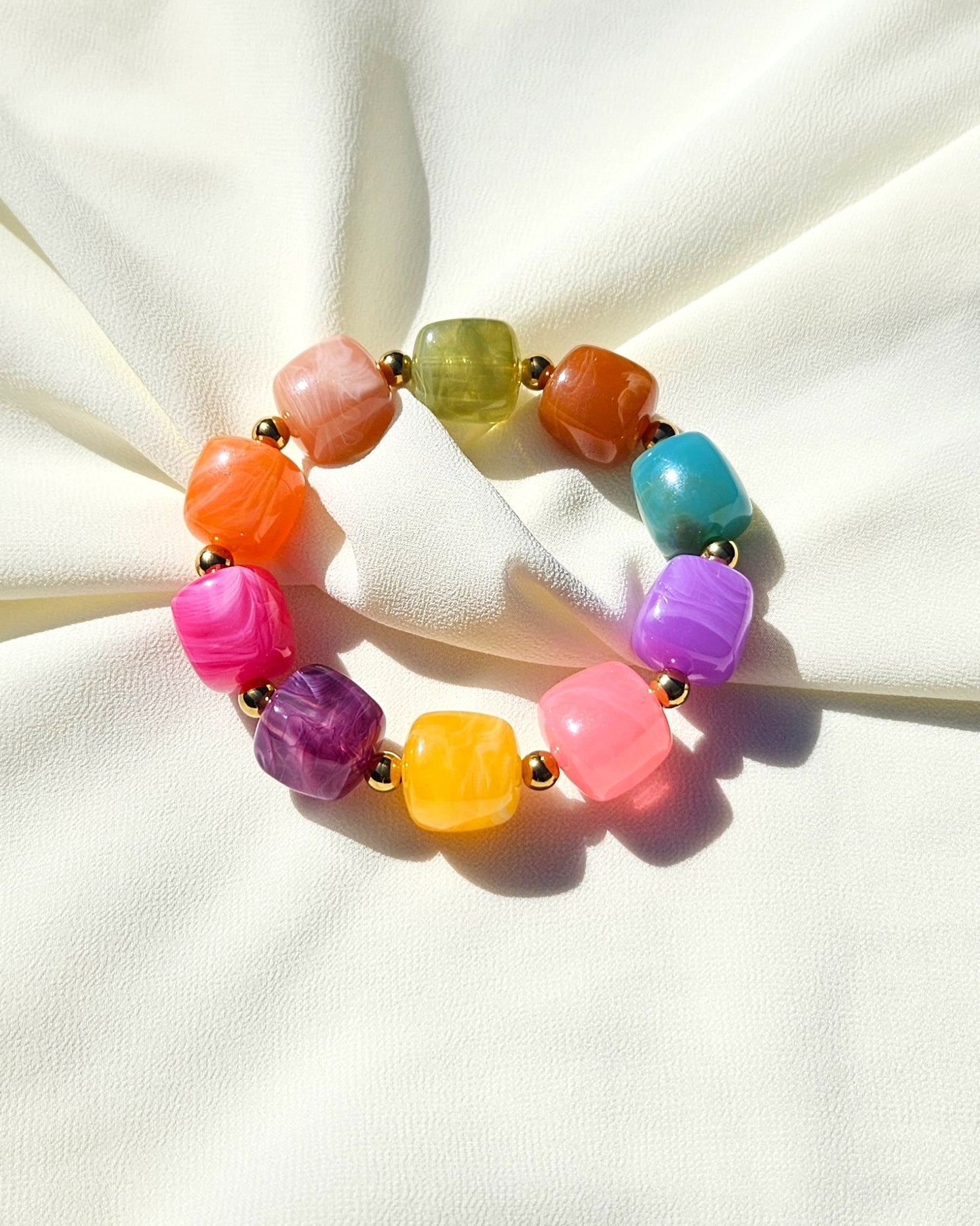 Bracelet Rainbow en perles multicolores - création Bahia