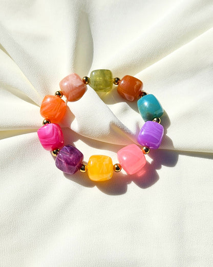 Bracelet Rainbow en perles multicolores - création Bahia