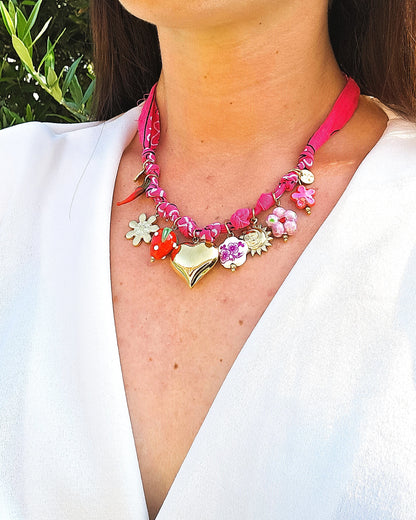 Collier Bandana rose