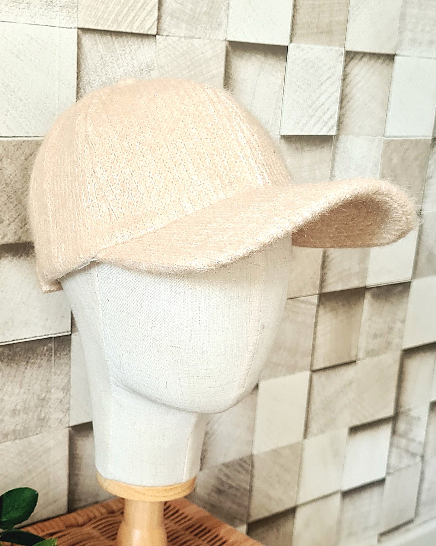 Casquette côtelée effet laine