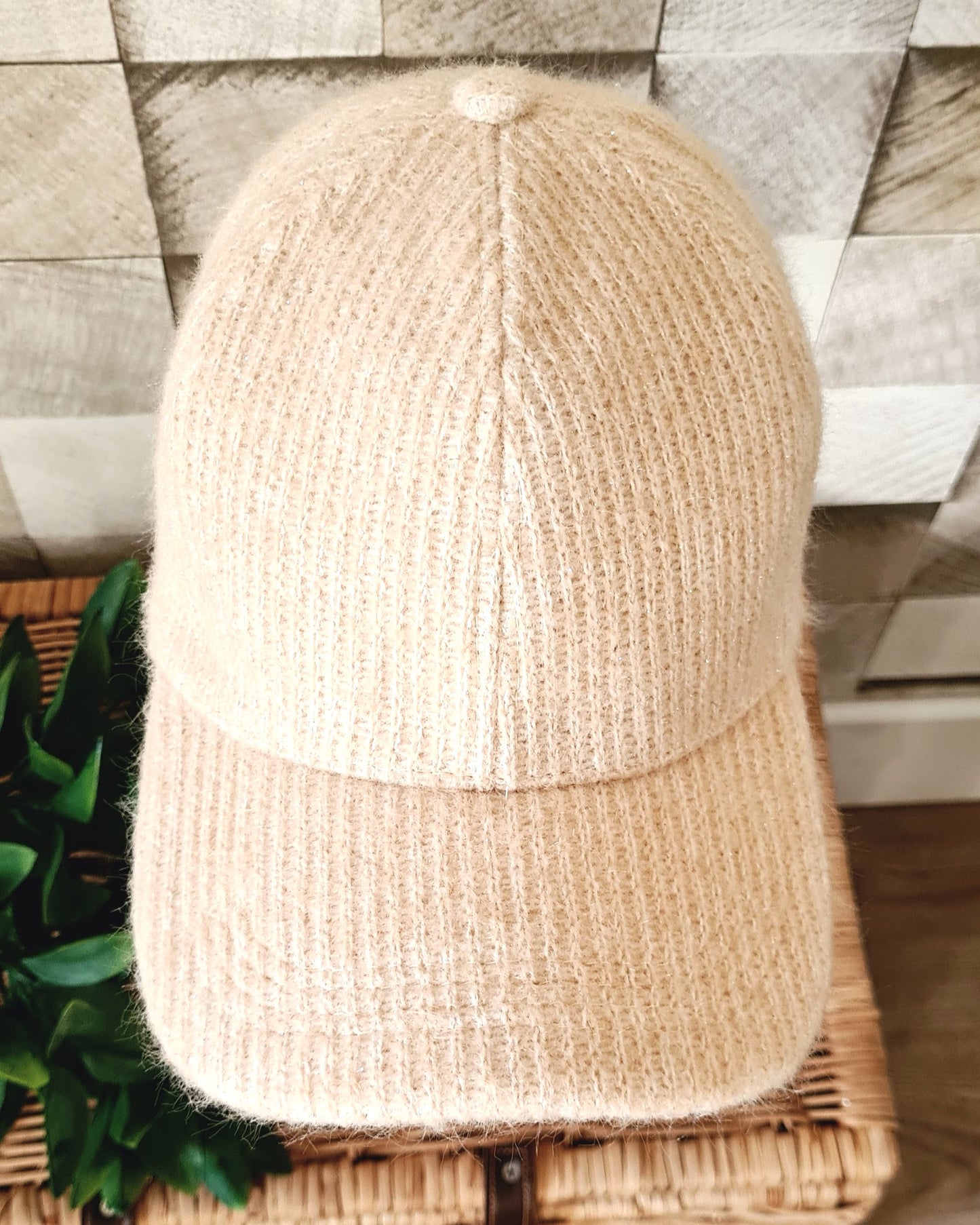 Casquette côtelée effet laine