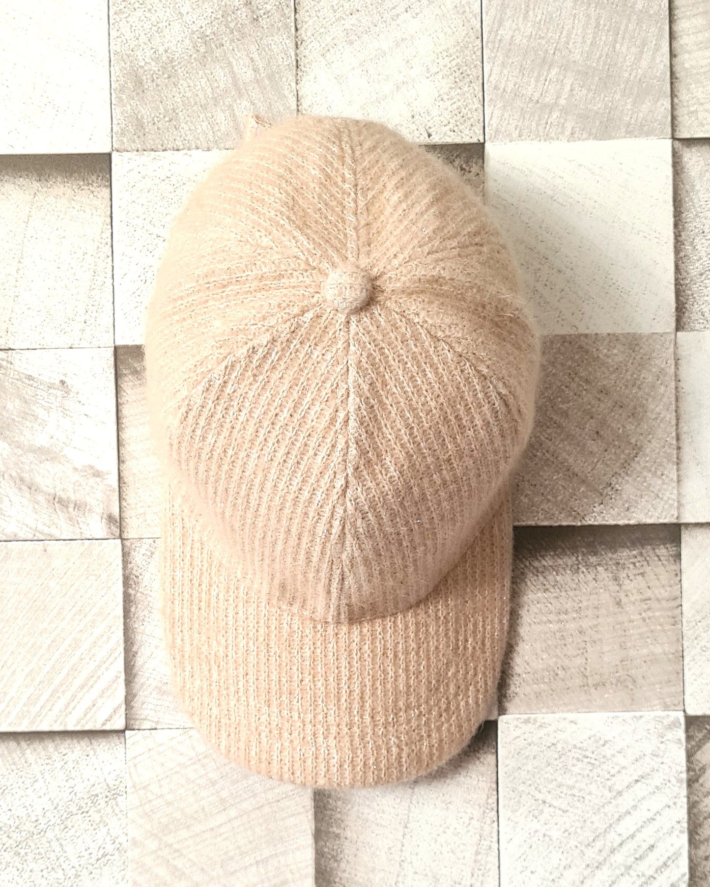 Casquette côtelée effet laine