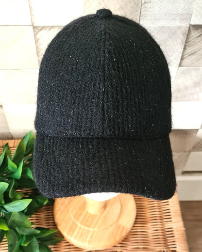 Casquette côtelée effet laine